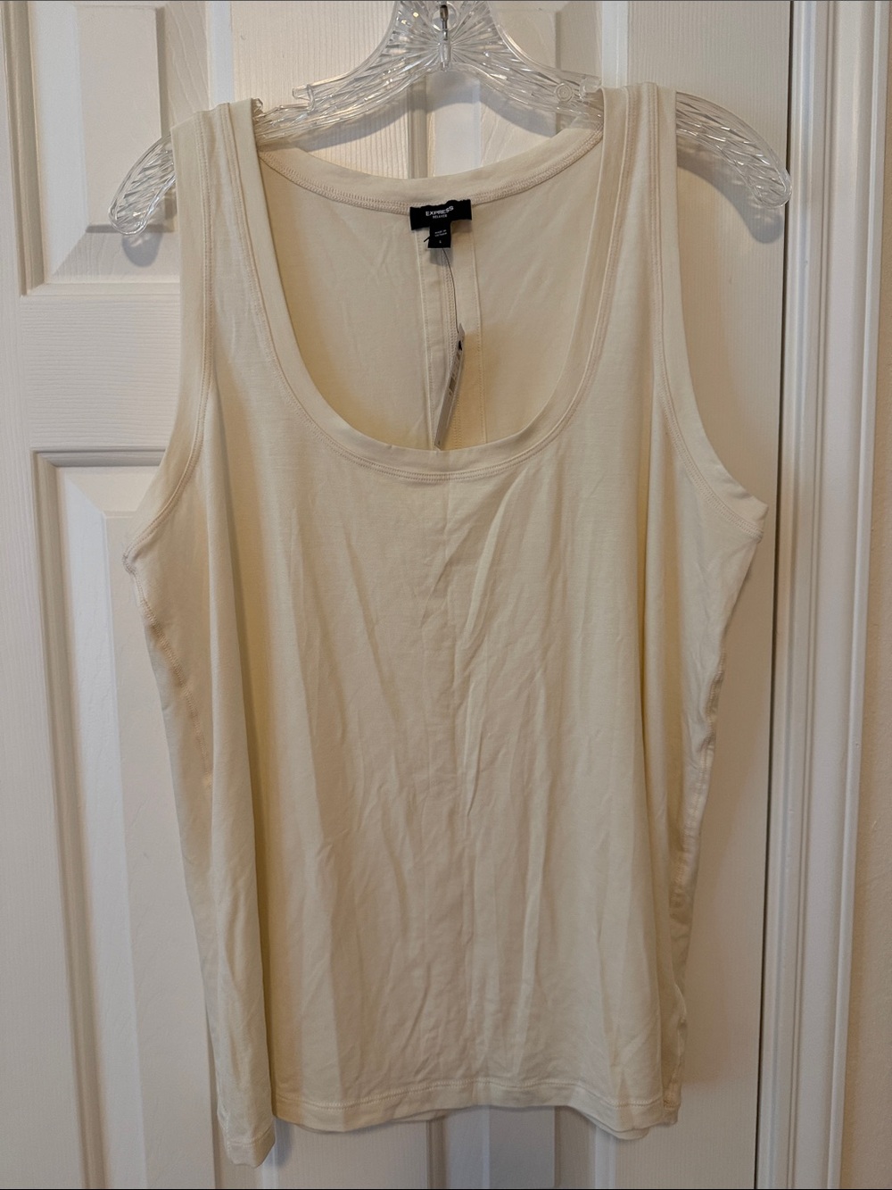 Express Cream Scoop Neck Tank Top